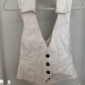 White leather vest